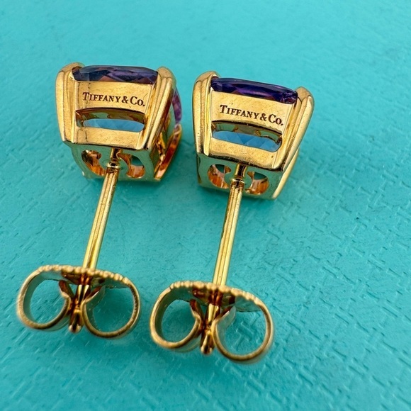 RARE Tiffany & Co. Amethyst Sparkler Earrings 18k Rose Gold πβ¨ - Picture 6 of 7